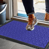 Sona Premium Door Mat for Home Entrance,Waterproof All-Season, All-Weather Doormat, Sturdy Natural Rubber, Fade Resistant, Low Profile, Easy Clean, Heavy Duty (60X40 cm) (Blue)