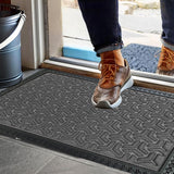 Sona Premium Door Mat for Home Entrance,Waterproof All-Season, All-Weather Doormat, Sturdy Natural Rubber, Fade Resistant, Low Profile, Easy Clean, Heavy Duty (60X40 cm) (Grey)