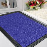 Sona Premium Door Mat for Home Entrance,Waterproof All-Season, All-Weather Doormat, Sturdy Natural Rubber, Fade Resistant, Low Profile, Easy Clean, Heavy Duty (60X40 cm) (Blue)
