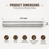 Sona Stainless Steel Rolling Pin Chapati Belan Best Kitchen Accessories Roti Roller Size (31cm X 3.5cm)