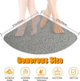 Sona  ABC Shower Mat Non-Slip Corner Loofah Bath Mat with Drain PVC Washable Mildew Resistant for Bathroom Bathtub (Gray)