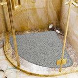 Sona  ABC Shower Mat Non-Slip Corner Loofah Bath Mat with Drain PVC Washable Mildew Resistant for Bathroom Bathtub (Gray)