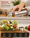 Sona Stainless Steel Oil Dispenser | Leak-Proof Oil Bottle for Kitchen with Nozzle | Cooking Oil Container | Steel Oil Bottle | Oil Dispenser Bottle | No-Drip Oil Dispenser 750ml