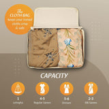 Sona Cotton Canvas Clothes Storage Bags/Saree Covers with Zip for Storage Specially Design for Woman Dresses, Sarees, Lehengas for Wardrobe Organizer(Pack of 3)
