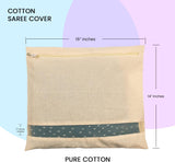 Sona Cotton Saree Bags/Covers For Storage Big Size Single (16 X 14 Inches) With Zip Closure For Clothes Bags And Wardrobe Organizer With Transparent Mesh Window, Beige (Pack of 6)