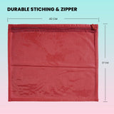 Sona Foldable saree covers with Zip| Single Saree Storage Bags |Clothes Organiser for wardrobe |Transparent Top With Premium Zipper|Pack of 12 (Maroon)