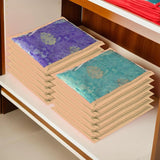 SONA Foldable saree covers with Zip| Single Saree Storage Bags |Clothes Organiser for wardrobe |Transparent Top With Premium Zipper| Pack of 12