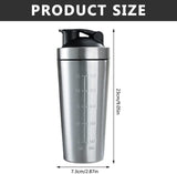 Sona Stainless Steel Protein Shaker , 750 ml Blender Bottle Shaker with Scale, Portable Leak-Proof Metal Shaker Stainless Steel Shaker with Ball Sports Water Cup for Fitness Hiking Cycling (Pack of 1)