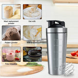 Sona Stainless Steel Protein Shaker , 750 ml Blender Bottle Shaker with Scale, Portable Leak-Proof Metal Shaker Stainless Steel Shaker with Ball Sports Water Cup for Fitness Hiking Cycling (Pack of 1)