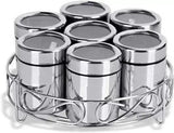 Sona Stainless Steel Masala Box For Kitchen|Spice Box For Kitchen|Masala Dabba For Home&Resturants|7 In 1 Spice Set Steel|Storage 7 Container In 1 Stand Per 190 Ml,Silver