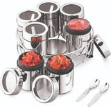 Sona Stainless Steel Masala Box For Kitchen|Spice Box For Kitchen|Masala Dabba For Home&Resturants|7 In 1 Spice Set Steel|Storage 7 Container In 1 Stand Per 190 Ml,Silver