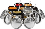 Sona Stainless Steel Masala Box For Kitchen|Spice Box For Kitchen|Masala Dabba For Home&Resturants|7 In 1 Spice Set Steel|Storage 7 Container In 1 Stand Per 190 Ml,Silver