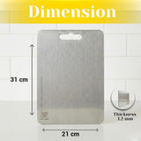 Sona Stainless Steel Chopping Cutting Board Vegetable, Fruit, &Bread Durable Safe & Heavy Duty, Vegetable Chopper Boards (21 x 31 CM) 1.2mm Thickness
