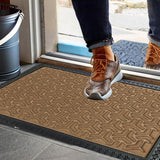 Sona Premium Door Mat for Home Entrance,Waterproof All-Season, All-Weather Doormat, Sturdy Natural Rubber, Fade Resistant, Low Profile, Easy Clean, Heavy Duty (2X3 feet) (Geo Beige)