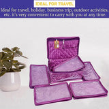 Sona Cosmetic Necklace Earrings Vanity Jewellery Organize Pouch (Purple)