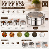 Sona Premium Stainless Steel Masala Dabba/Spice Box with Clear View Lid and 7 Compartments | Traditional Indian Spice Container