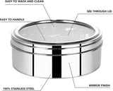 Sona Premium Stainless Steel Masala Dabba/Spice Box with Clear View Lid and 7 Compartments | Traditional Indian Spice Container