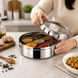 Sona Premium Stainless Steel Masala Dabba/Spice Box with Clear View Lid and 7 Compartments | Traditional Indian Spice Container