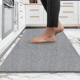 Sona Cushion Noodle Mat for Home Entrance, Heavy Indoor Outdoor Anti Slip PVC Floor Mat for Bedroom, Kitchen, Absorbent Solid Mats for Bathroom, Doors, Office, Door Mat, Bath Mat,Feet 2x5 Grey