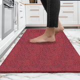 Sona Cushion Noodle Mat for Home Entrance, Heavy Indoor Outdoor Anti Slip PVC Floor Mat for Bedroom, Kitchen, Absorbent Solid Mats for Bathroom, Doors, Office, Door Mat, Bath Mat,Feet 2x5 Red