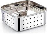 Sona Stainless Steel Square Paneer Mould /Maker/Strainer Perfect for Making Homemade Paneer/Cheese/Tofu | Dishwasher Safe (13 cm x 4 cm)