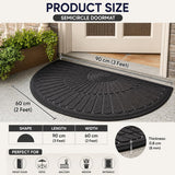 Sona Half Round Door Mat Entrance Rug Floor Mats, Non-Slip Welcome Entrance Way Rug, Durable Rubber Door Mats for Garage, Patio, Washable (Gray)