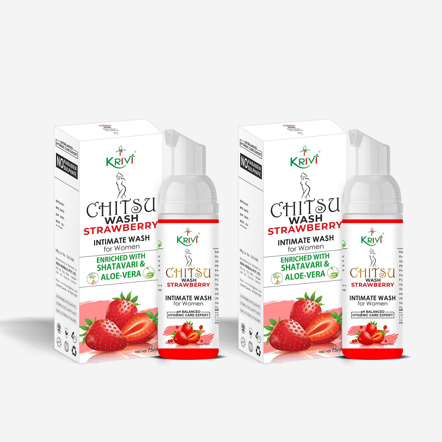 Chitsu Intimate Wash Strawberry for Women (Pack of 2)