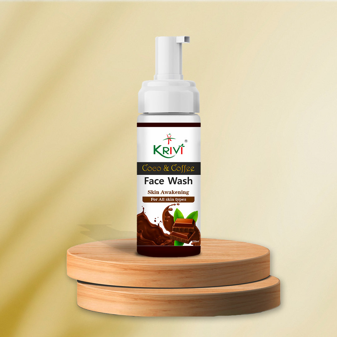 Krivi Coco & Coffee Face Wash with Coco Ext, Vitamin E, Tea Tree Oil and Vitamin B5 with Paraben Free 150ml (Pack of 1)