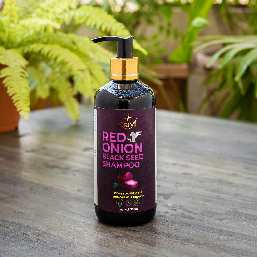 Krivi Red Onion Black Seed Oil Shampoo with Red Onion Oil, Black Seed Oil and Vitamin E -300ml (Pack of 1)