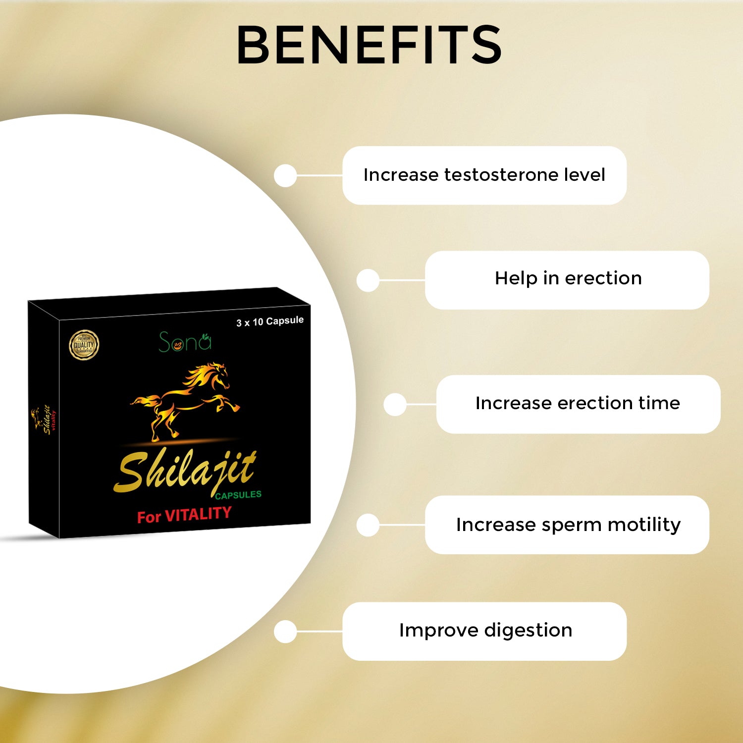 Sona Shilajit Capsule with Blister Packing -Pack of 1 (10 x 3 = 30 Capsules)