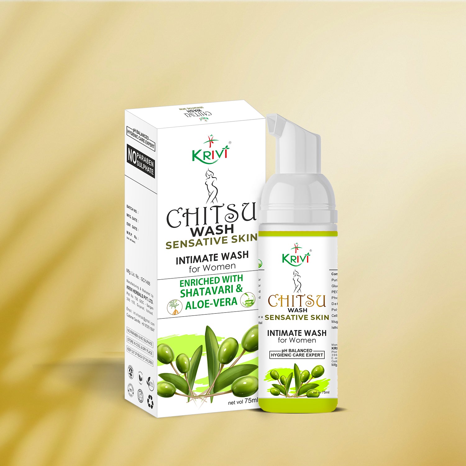 Chitsu Sensative skin Intimate Wash  for women. The hygiene care expert 75 ml (Pack of 1)