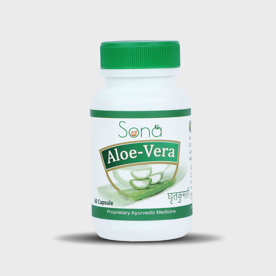 Sona Aloe Vera Extract 60 Capsules, Antioxidant Supplement Supports Digestive Health, Promotes Healthy Skin & Hair, Strengthens Immunity For Men & Women Pack of 1