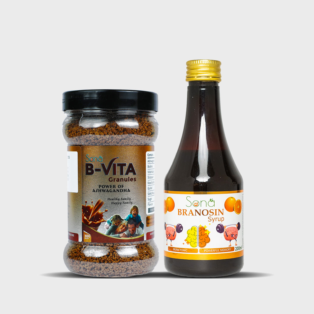 Sona Healthcare B- Vita Granules with Sona Branosin Syrup (Pack of 1)